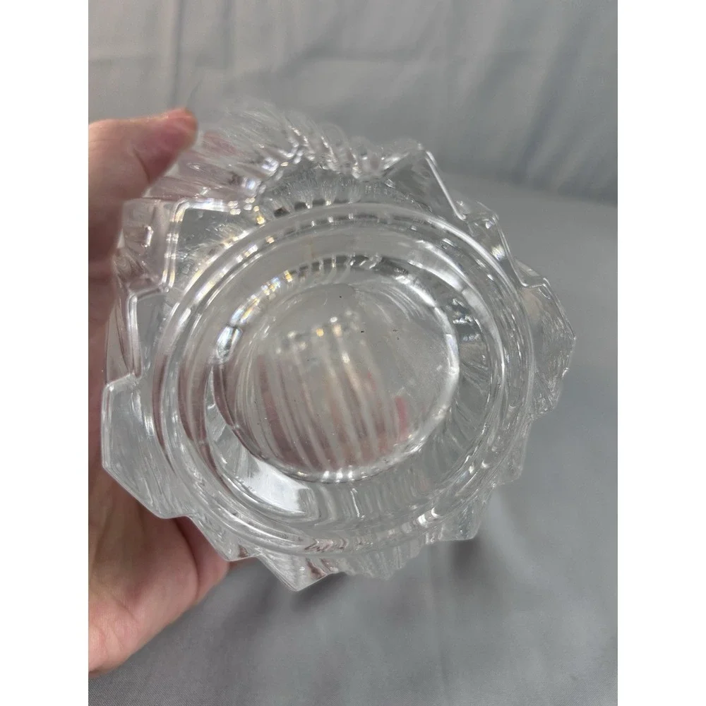 Vintage‎ Clear Cut Glass Vase Heavy Ribbed Crystal Look 9